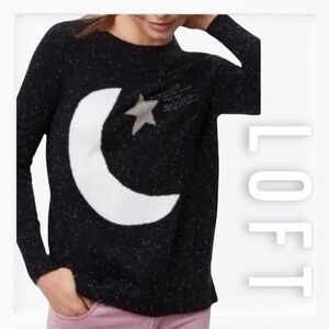NWT Loft Metallic Accent Star and Moon Sweater sz M
